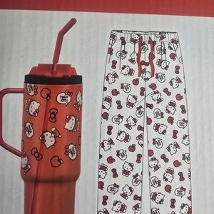 Hello Kitty Pajama/Tumbler Set - Red and White